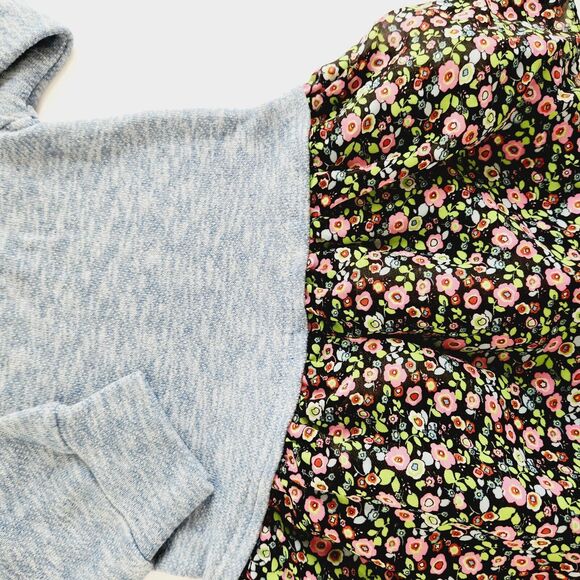 Goodlad Size 5 Girl's Fall/Winter drop waist floral Sweatshirt dress w Applique - Picture 6 of 6